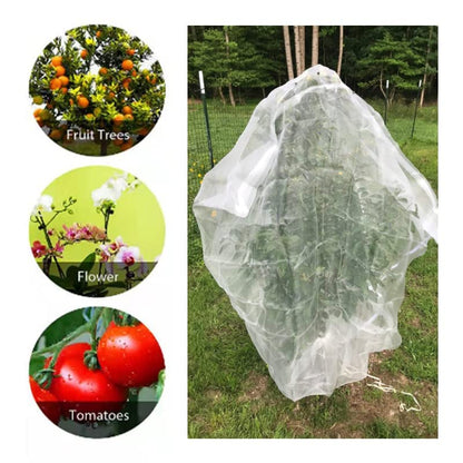 Agfabric Bird Netting 39" Hx39 W Garden Netting Insect Pest Barrier,Plant Cover Fruit Tree Netting Mesh Protection Bag with Drawstring,White,3 Pack - color: 3pack, size: 39"x39"
