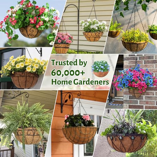 Halatool 6 Pack 14 Inch Coconut Liners for Hanging Baskets Replacement - size: 14inch