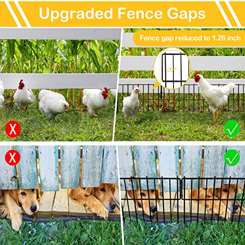 Animal Barrier Fence, 10 Pcs Upgrade 1.26 in Gap Decorative Fences No Dig Fence for Rabbits and Dog Ground Defense, Rustproof Metal Wire Garden Fence Border for Garden & Patio Landscaping - color: Black, size: 10 Panel, 10.83 Ft