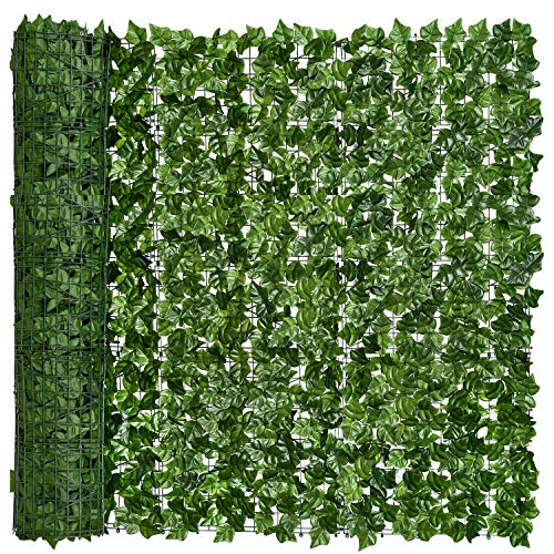 DearHouse Artificial Faux Ivy Hedge Privacy Fence Wall Screen, Leaf and Vine Decoration for Outdoor Garden Home Decor, (157.5 * 59inch) - size: 157.5*59inch