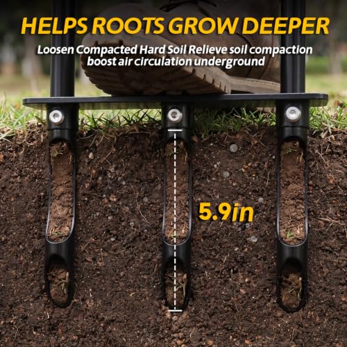 Manual Core Aerator Lawn Tool, Alloy Steel Sturdy Grass Coring Aerator, Lawn Care Aeration Tool for Compacted Yard Soil