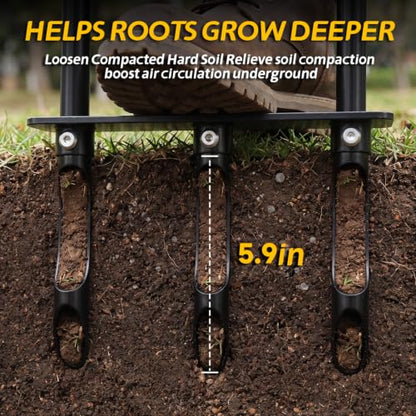 Manual Core Aerator Lawn Tool, Alloy Steel Sturdy Grass Coring Aerator, Lawn Care Aeration Tool for Compacted Yard Soil