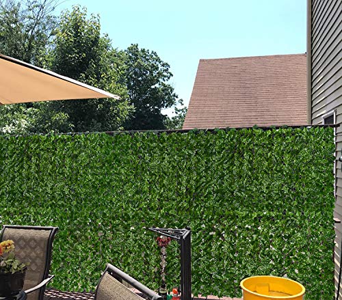 DearHouse Artificial Faux Ivy Hedge Privacy Fence Wall Screen, 177.1 * 39.3inch Leaf and Vine Decoration for Outdoor Garden Home Decor - size: 177.1* 39.3inch