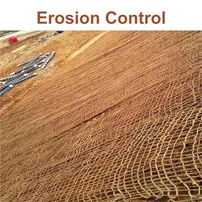 Agfabric 8ftx50ft Natural Jute Erosion Control Blanket, 6.5oz Medium Density Jute Garden Netting Mesh Blanket Soil Saver - 400 Sq.Ft.Coverage, 1 Burlap Roll - size: 8' x 50'