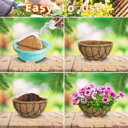Riare 6 Pack 10 Inch Coco Liners for Planters, Round Hanging Baskets Liners - size: 10inch