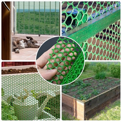 Green Plastic Wire Mesh Fence 16In x 10Ft, Chicken Wire Fencing for Poultry - color: Green, size: 16IN x 10FT