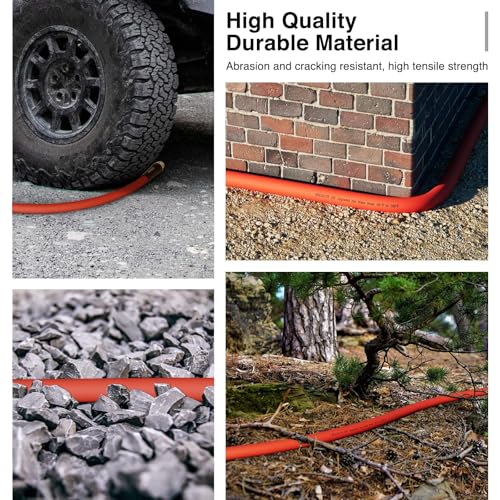 SPECILITE 5/8" x 125FT Hot/Cold Rubber Garden Water Hose, -50℉-190℉, Red - color: 5/8"ID Red, size: 125ft