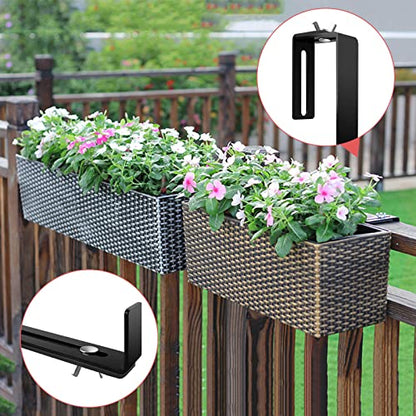 Planter Box Bracket,Flower Box Holder Brackets,Adjustable Window Box Brackets for Patio Garden Fence Pergola Balcony