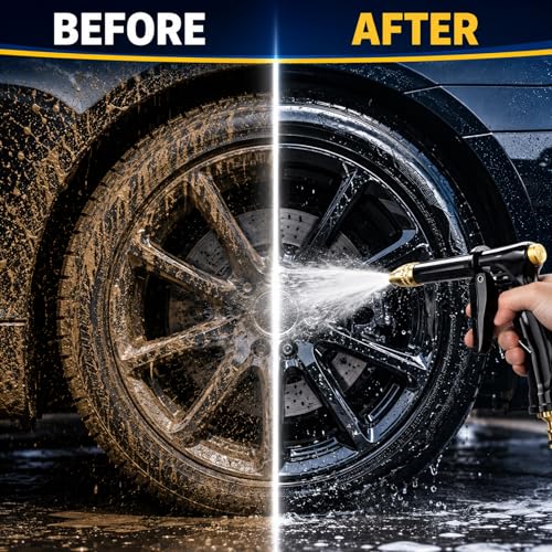 Jet Nozzle Power Washer for Garden Hose, Upgrade Pressure Washer Wand, Adjustable High Pressure Water Nozzle for Car Washing Patio Garden Outdoor Cleaning