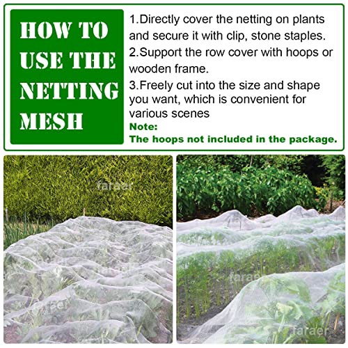 Garden Pest Barrier Netting, Thickened Mesh Net Bugs Out Plant Covers 10x33Ft Ultra Fine Protection Netting for Vegetable Plants Fruit Flowers Greenhouse Row Cover Raised Bed Insect Barrier Screen Net - size: 10x33ft Reinforced Netting