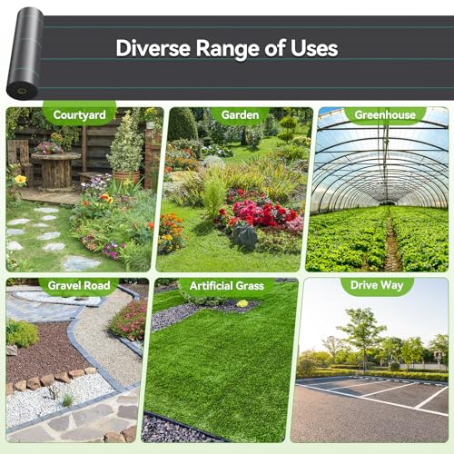 iropro Weed Barrier Fabric Heavy Duty 3ft x 300ft Landscape Fabric - size: 3ft x300ft