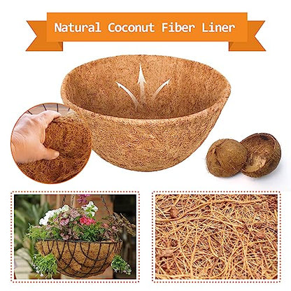 Riare 6 Pack 10 Inch Coco Liners for Planters, Round Hanging Baskets Liners - size: 10inch