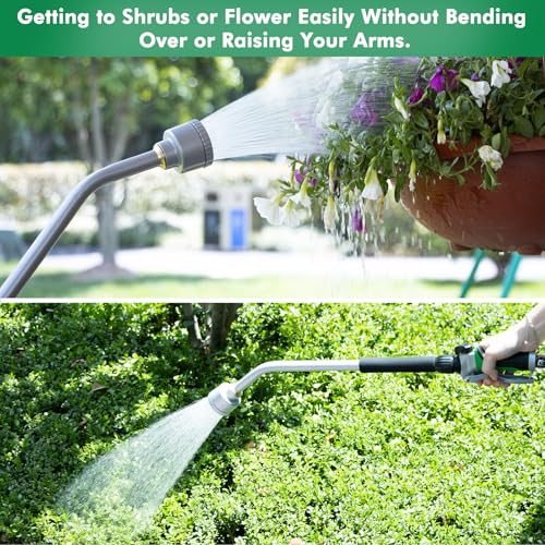 RESTMO 24 Inches Long Watering Wand for Garden Hose, Full Shower Spray Wand - color: Green