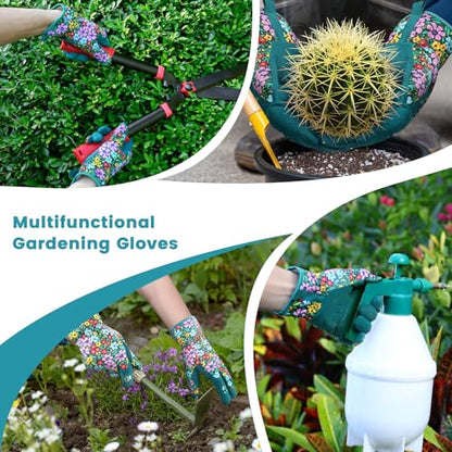 Gardening Gloves,Garden Gloves for Women Firm Grip Breathable Thorn Proof - color: Green