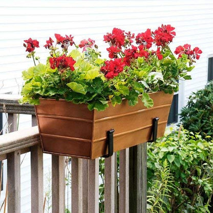 Achla Designs Copper PlatedWindow Flower Box Planter-Small (22" L x 6" W x 5" H) - color: Copper, size: Small