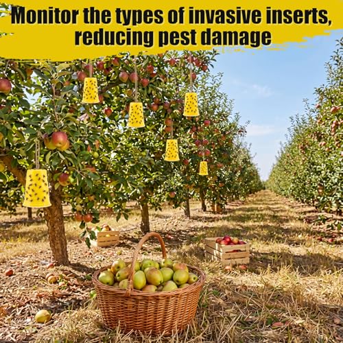 Sticky Coating Insect Trap, 8 Oz with Brush,Gnat Trap Kit - color: Yellow Cup