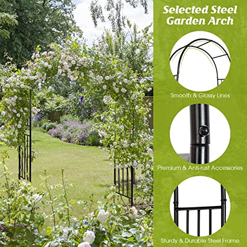 S AFSTAR Metal Garden Arch, 7.2ft/86 Outdoor Arbor for Various Climbing Plant Flower, Arch Trellis for Wedding Garden Bridal Party Festival Decoration, Easy-to-Assemble