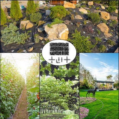 Unoutur 600 Pcs Barbed Connectors Drip Irrigation Fittings Kit, 1/4" Drip Irrigation Kit for Garden Flower Pot Greenhouse Lawn (Straight Barbs,Single Barbs,Tees,Elbows,End Plug,4-Way Coupling) - size: 600 Pcs (1/4" barbed connectors)
