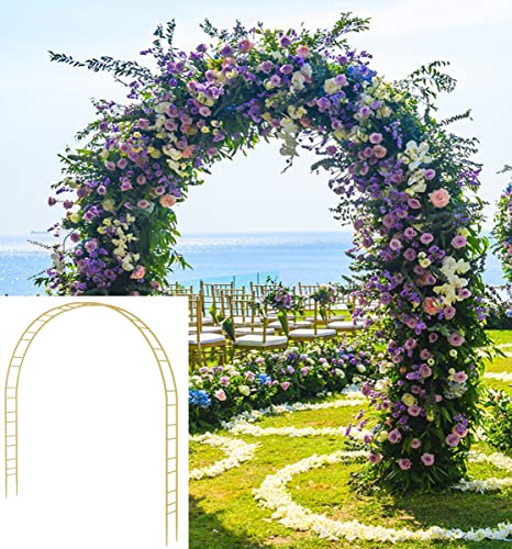 Queension Extra Large Garden Arch 7.2Ft Wide 9.2Ft High, Gold - color: Gold, size: 9.2FT