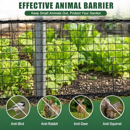 Deer Fence Netting, 5x100 Ft Plastic Mesh Fence Roll, Temporary Fence Black - color: Black, size: 5X100FT