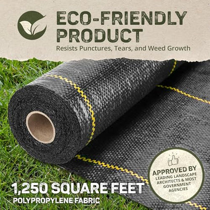 Dewitt Pro-5 Weed Barrier Fabric 5 oz, 4 x 250 Feet – Heavy-Duty - size: 1 Pack, style: 4' x 250'