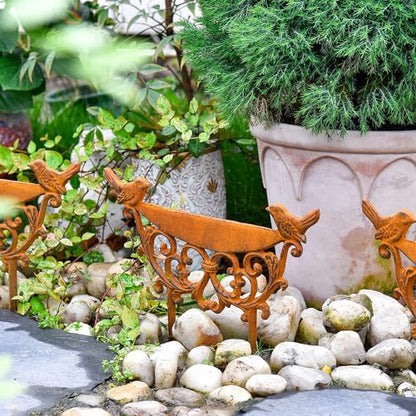 Sungmor Cast Iron Garden Edging Border, 9.9 Inches Tall, 4 Pack Rust - color: Full Rusted - 10inch Tall