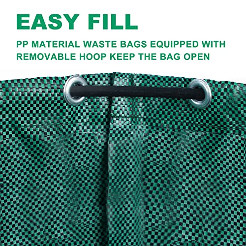 Hugeleaf 3 Pack 72 Gallon Reusable Yard Waste Bags, Collapsible Leaf Bags
