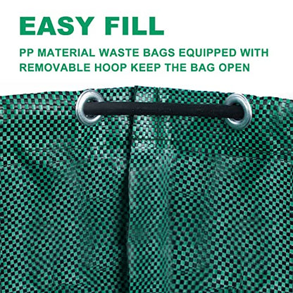 Hugeleaf 3 Pack 72 Gallon Reusable Yard Waste Bags, Collapsible Leaf Bags