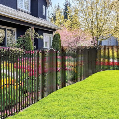 No Dig Garden Fence 40" H x 22.5'L Decorative Yard Dog Outdoor Panels - size: 40 in(H) X 22.5 ft(L)