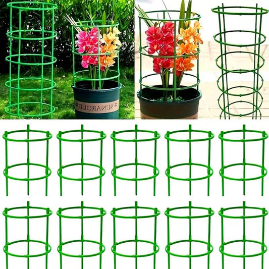 60 Pcs Plant Support Stakes, 30 Curved & 30 Straight Stackable Plastic Plant Supports for Tomato, Peony, Hydrangea, Monstera, Climbing Plants, Indoor & Outdoor Garden Plant Clips & Holder Sticks