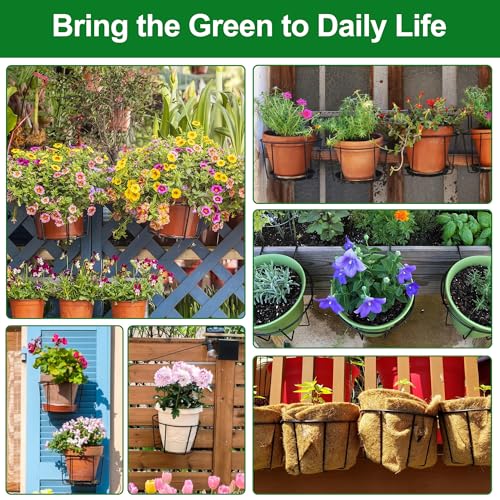 Hanging Railing Planter, Fit 1.5” to 4.5” Rail Fence Deck, 3 Pack