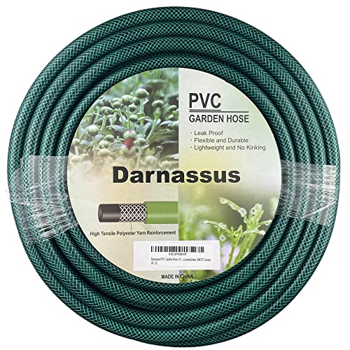 Darnassus PVC Garden Hose 1/2 Inch Green Heavy Duty Water Hose with Solid Brass Fittings,No Leaking, Flexible,for outdoors,Lawns,Patio (100 FT, Green, Brass Fittings) - style: Green-Brass Fittings