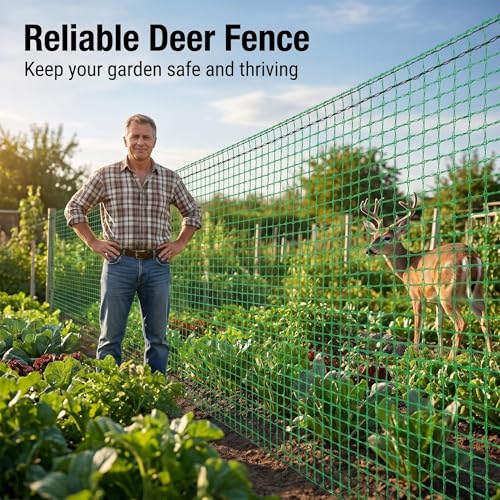 Plastic Garden Fence 4x100 FT, 0.4" Mesh Deer Fence Roll - size: 4' x 100'
