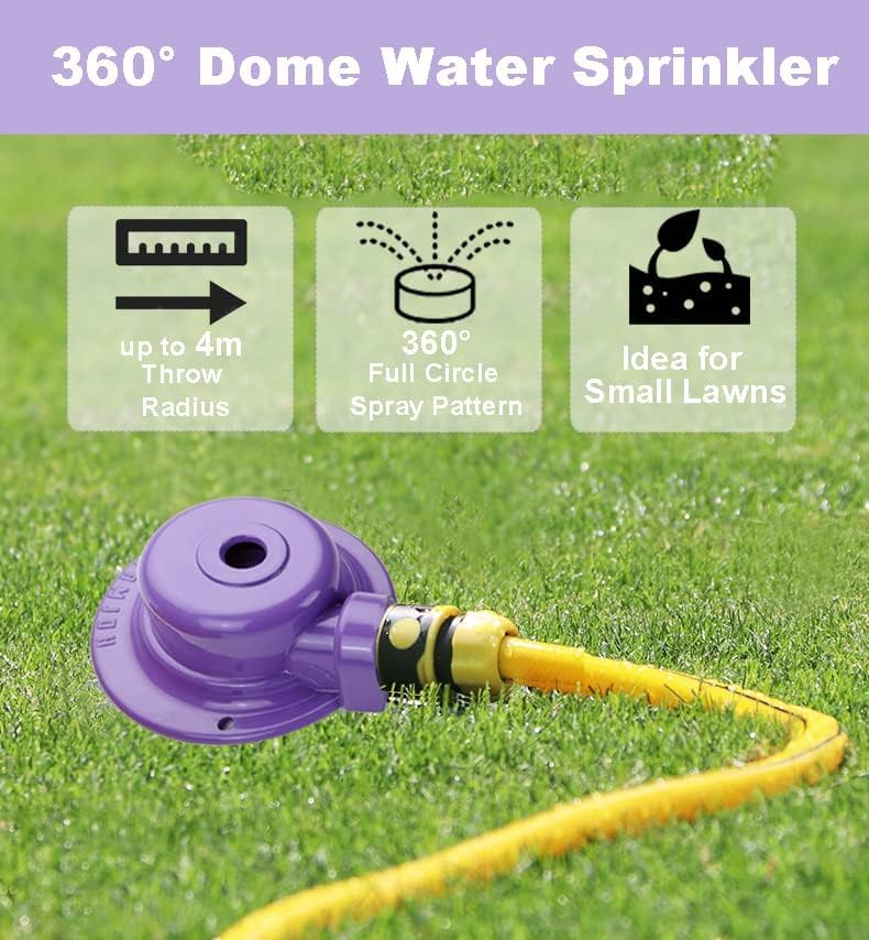 Metal Lawn Sprinkler, 1 Pack Outdoor Garden Watering Sprinklers for Yard Small Areas Lawn with Gentle Water Flow(Purple) - color: Purple