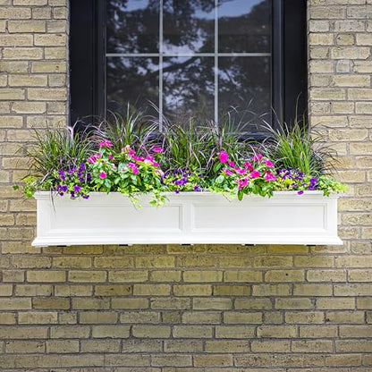 Mayne Fairfield 60in Self-Watering Rectangular Window Box Planter, White - color: White, size: 60in