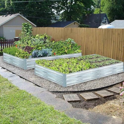 Galvanized Raised Garden Bed 8x4x1ft 2-Pack Value Set - size: 8x4x1ft (2 pack)