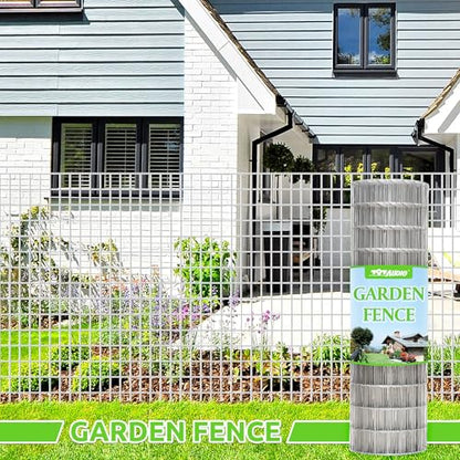 Metal Garden Fence, Hot Dip Galvanized After Welding, 2"x3" 16 Gauge, 48inch H x 100ft L Welded Wire Fencing,2/3/4/5/6ft Tallx50/100 ft Long Hardware Cloth for Yard,Farm,Chicken,Dog,Vegetable Protect - color: Galvanized, size: 2"x3" 48inx100ft