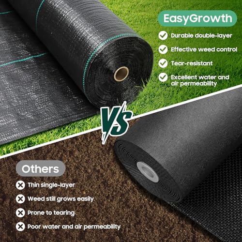 4 ft x 100 ft Weed Barrier Landscape Fabric, 3.2 oz, 30 Staples - size: 4*100FT