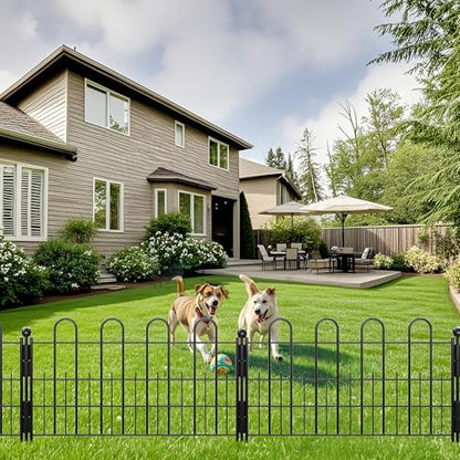 DurayLoly 10 Panels Garden Fence, 11.8" H 16.4ft Animal Barrier 1" Gaps - size: 10 Panels 11.81in (H) X 16.42ft (L)