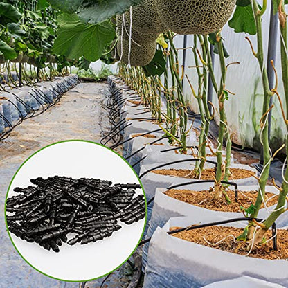 JAYEE 100 Pack Drip Irrigation 1/4' Barbed Coupling Fittings, Barbed Connectors Fits Universal 1/4-Inch Tubing, Irrigation Coupler for Sprinkler System - size: 100P-Coupling