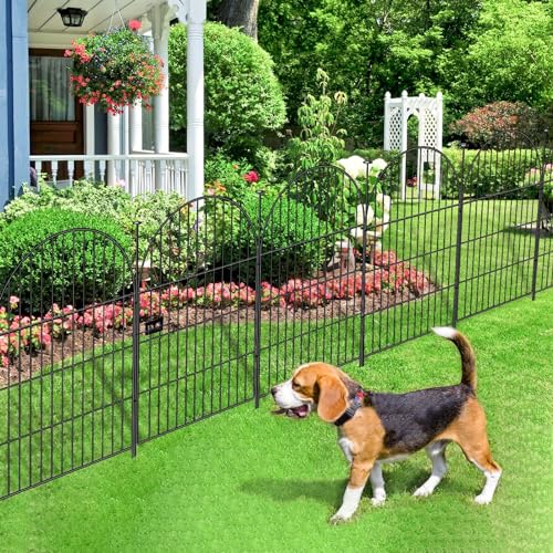 ADAVIN Tall Garden Fence with Gate, 32in 4 Panels Fencing for Yard 8.8 Ft - color: Black, size: 32in(H)x27in(L) 3 Panels + 1 Gate