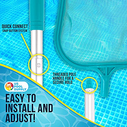 U.S. Pool Supply Swimming Pool 5 Foot Total Length Leaf Skimmer Net with - size: 5' Standard Frame