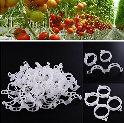 KINGLAKE Plant Support Garden Clips,Tomato Vine Clips,Tomato Trellis Clips 200 Pcs for Vine Vegetables Tomato to Grow Upright and Makes Plants Healthier - color: White