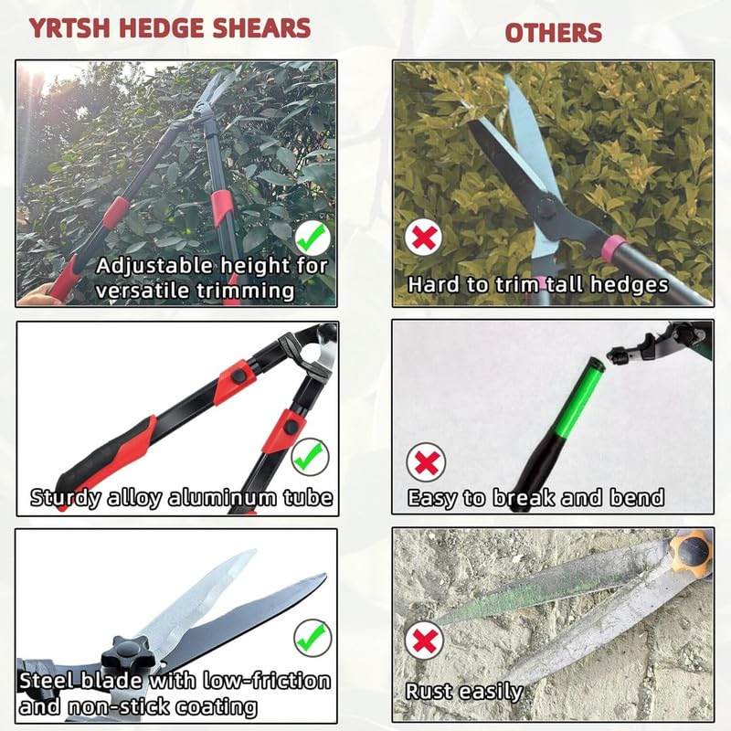 26"-32" Extendable Hedge Shears, Telescopic Garden Clippers with Sharp Wavy Blades for Trimming Hedges & Shrubs - color: Telescopic Hedge Shears