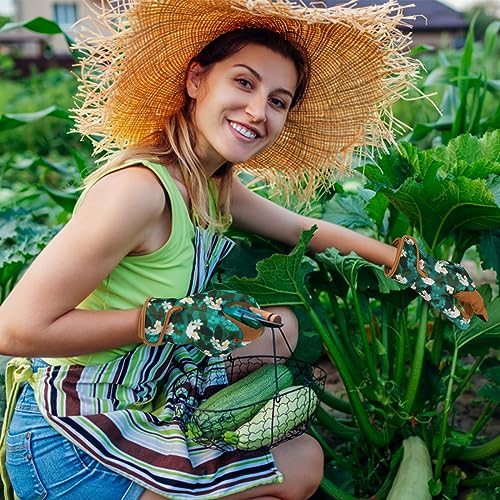 Leather Gardening Gloves for Women Garden Gloves Thorn Proof Heavy Duty Gloves Women Gardening Gift - color: Color a