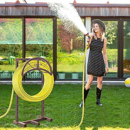 Garden Water Hose Holder 5 Spikes, Brown Hose Stand for Outside for Outside - color: Retro copper