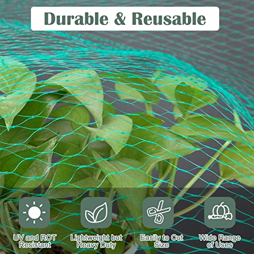 Unves Garden Netting, 13 x 33 FT Heavy Duty Bird Net, Green - color: Green, size: 13 x 33 Ft
