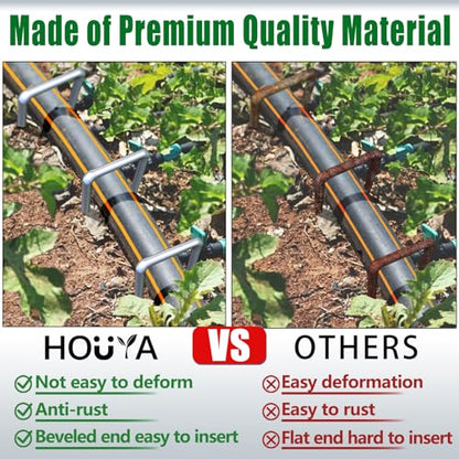50 PCS Landscape Staples 6 Inch Galvanized Garden Stakes Garden Staples Pins Anti-Rust Ground Stakes for Weed Barrier, Irrigation Hose, Yard Lawn SOD, Landscape Fabric, Decor 6" L x1.2 W 50 pcs - size: 50 Pcs x 6"