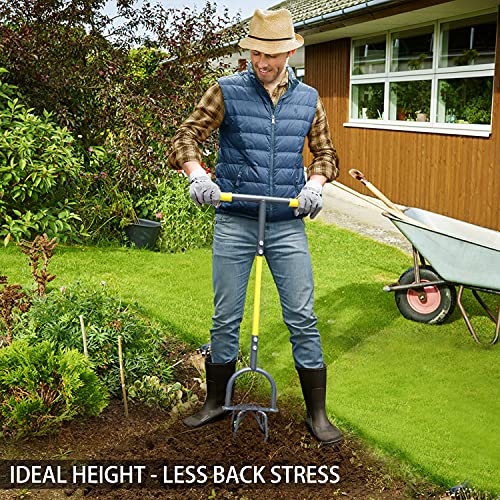Jardineer Hand Tiller for Gardening, Manual Twist Tiller Cultivator, Heavy Duty Garden Claw, Soil Loosener & Lawn Aerator for Soil Mixing, Garden, Flower Box and Raised Bed - size: Large (1 Unit)