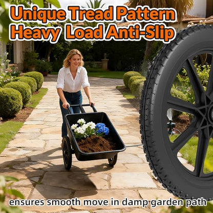 RONPOW 20" Flat Free Wheels Compatible with rubbermaid Wheelbarrows Tires - color: Black